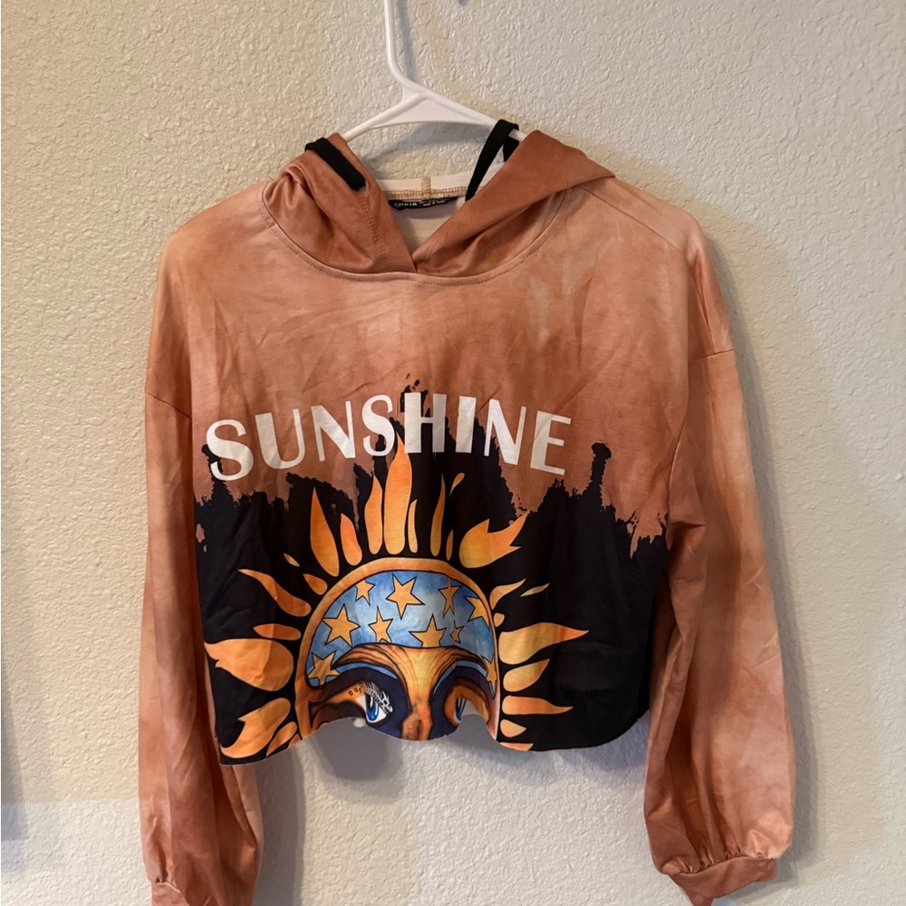 SHEIN Tan and Black Hoodie